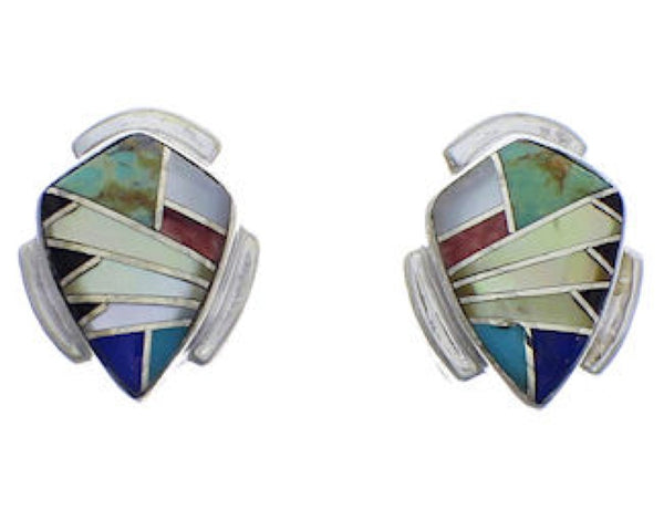 Multicolor Inlay And Sterling Silver Earrings EX31771
